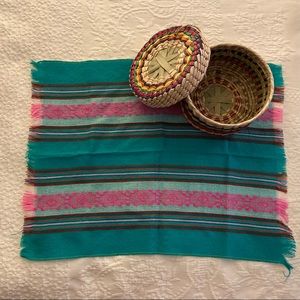 Mexican basket and cloth